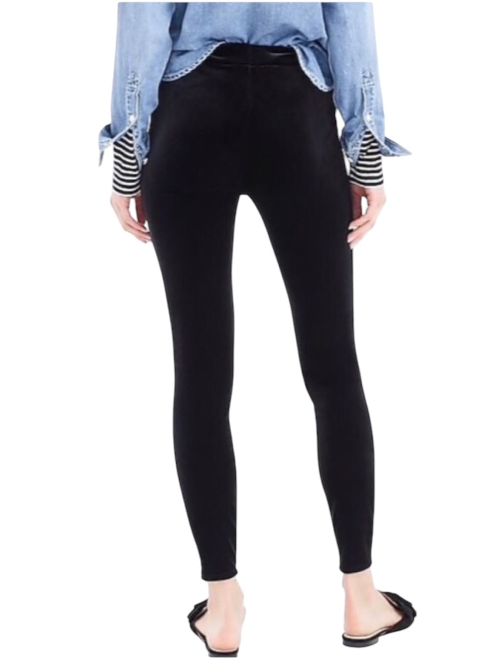 J. CREW FACTORY High-Rise Faux Velvet Leggings in Classic Black Size Med โ WOW!!